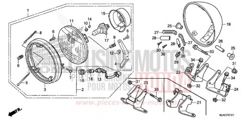 HEADLIGHT (VT750C2B/C2S/S-ED,2ED,U) VT750C2SE de 2014